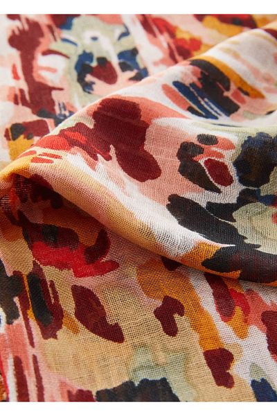 MANGO Woman Ikat Patterned Scarf