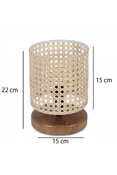 Art&Gift Rattan Series Mini Hazeran Lampshade - Wooden Base