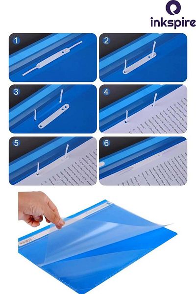inkspire A4 Black Wire and Transparent Bag File - 50/200 Pieces, with Holes on the Edge