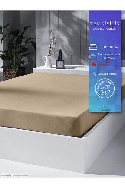 QURRY Premium 100X200 cm Single Ranforce Cotton Elastic Sheet - Pillow Case with Gift
