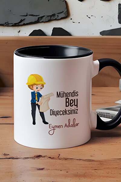 Hedizu Kişiye Özel Erkek Mühendis Bey Kupa Bardak Siyah Mühendisler Günü Hedi...