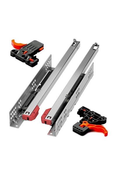 SAMET Ultimate 40 Cm Ray Tek Açılım Frenli Çekmece Rayı Mandal