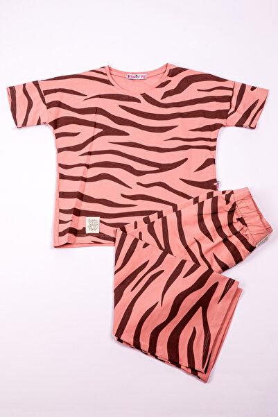 HÇM Zebra Printed Girl's Capri Suit - A83