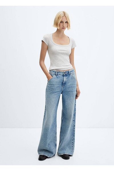 MANGO Woman low-cut t-shirt
