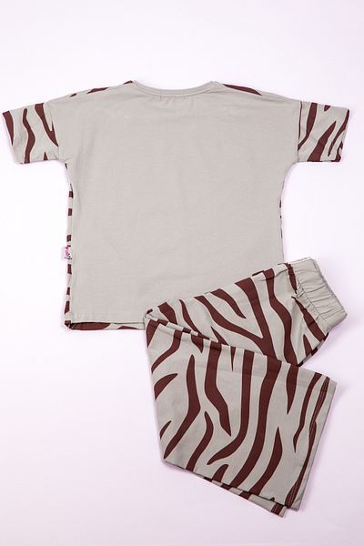 HÇM Zebra Printed Girl's Capri Suit - A83