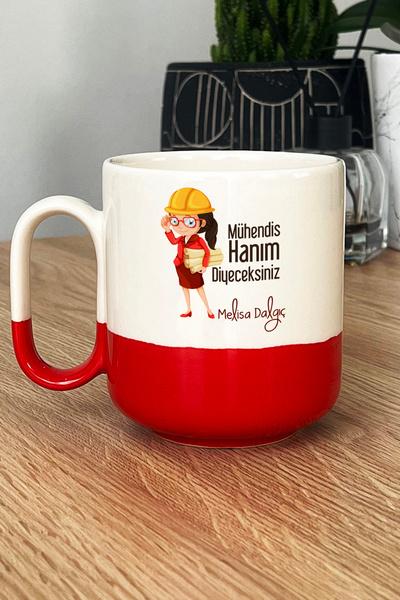 Hedizu Kişiye Özel Mühendisler Günü Hediyesi Pro Kupa Bardak Kırmızı Kadın Mü...