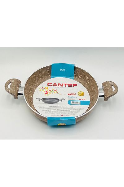 CANTEF 22 cm Fireproof and Non-Stick Double Handle Teflon Pan Sahan