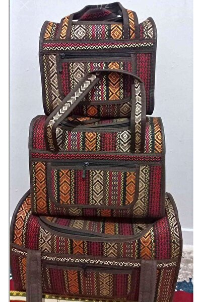 Dofrise حقيبة يد عائلية للتخييم والنزهة مكونة من 3 قطع من القش (ملونة)