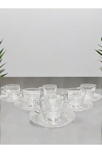 Paşabahçe Glass Decored Handworking Turkish Coffee Cup