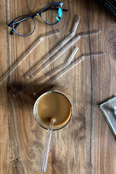 MODGER Transparent 6-Piece Glass Curved Straws