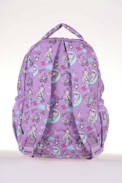KAUKKO Kids & Love Cat Unicorn Okul Çantası 39x29x16 Aynalı Taşlı (l5063)