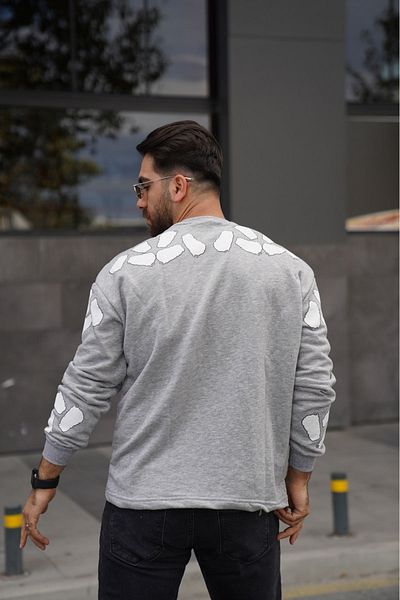 TMB Clothing Men's Oversize Sweatshirt - Crew Neck, Panda Printed