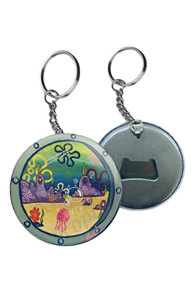 Major Selection Sünger Bob Pencere Şeklinde Açacaklı Anahtarlık