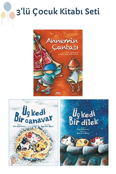 Yapı Kredi Yayınları Annemin Çantası + Üç Kedi Bir Canavar + Üç Kedi Bir Dile...