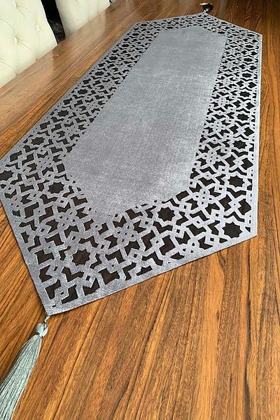 NURHAN HOME COLLECTION Smoke Colored Seljuk Tablecloth Runner