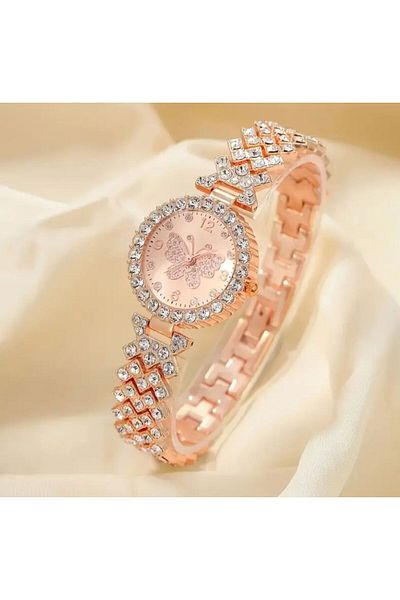 QUARTZ Set of 2 Elegant Butterfly Quartz Watch with Box Gift