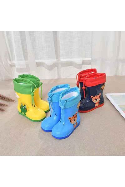 Butik Junisteps WATERPROOF RUBBER CUTE ANIMAL CHARACTER KIDS RAIN BOOTS - BLUE