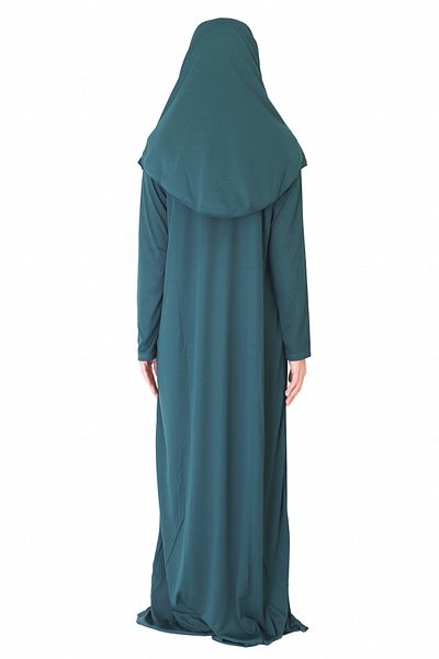 ZEHRANAZ NAMAZ ELBİSESİ Σκούρο πράσινο φόρεμα προσευχής με φερμουάρ