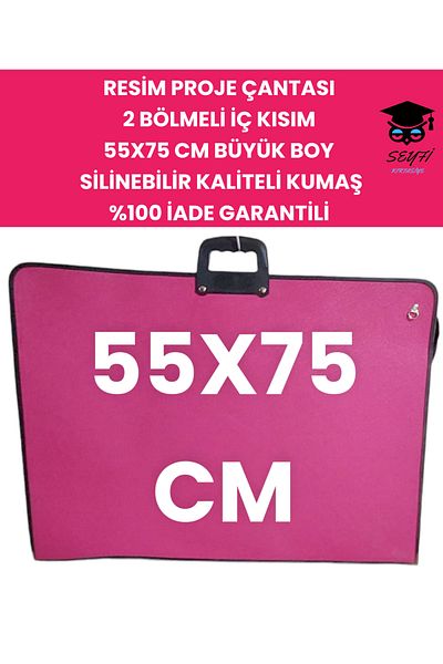 SEYFİKİRTASİYE 55X75 cm Picture Project Bag - 2 Compartments, Erasable Assorted 100% Refund Fabric