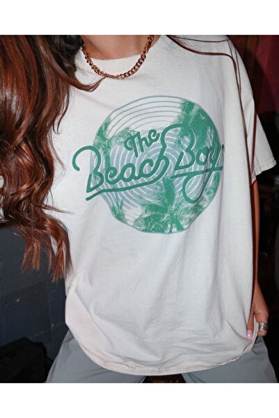 Jose Clothing Tricou alb din bumbac supradimensionat - decolteu, maneca scurta, imprimat