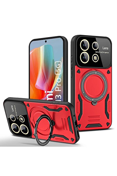 m.tk moveteck Xiaomi Redmi Note 13 Pro 5G Kılıf Magsafe Dönebilen Halkalı Sta...