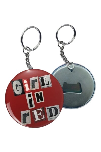 Major Selection Girl in Red Yazılı Y2K Grunge Açacaklı Anahtarlık