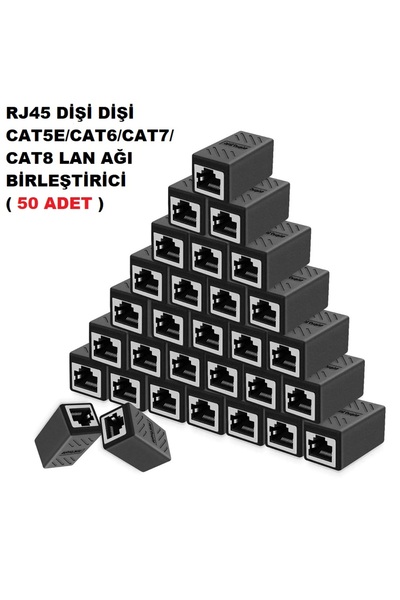 Derwell Rj45 Dişi Dişi Cat5/cat6/Cat7Cat8 Ethernet Lan Ağı Birleştirici Ara I...