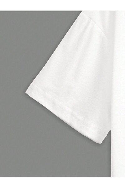 Jose Clothing Λευκό oversized βαμβακερό μπλουζάκι - Crew λαιμόκοψη, κοντό μανίκι, με τύπωμα