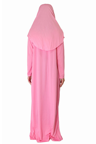 ZEHRANAZ NAMAZ ELBİSESİ Ροζ φόρεμα προσευχής με φερμουάρ