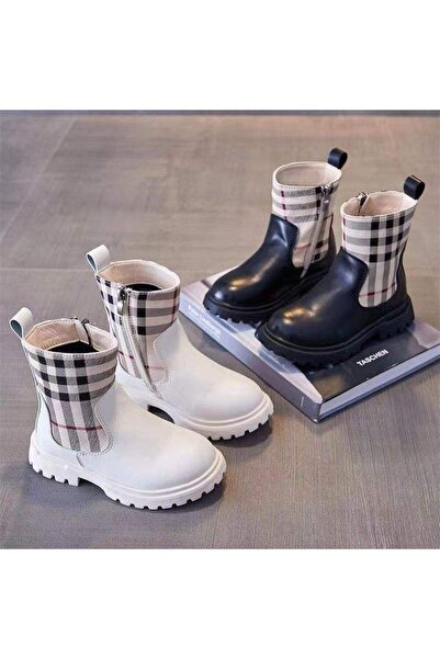 Butik EKOSE DESEN RAHAT TABAN ŞIK TASARIM FERMUARLI ÇOCUK BOT - BEJ