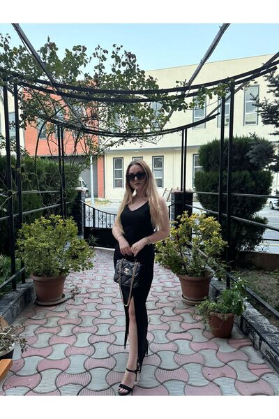 SEVENLINE Double Slit Kiss Collar Dress