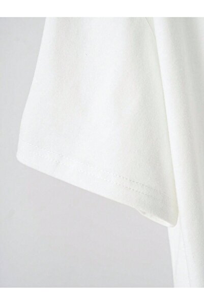 Jose Clothing Λευκό oversized βαμβακερό μπλουζάκι - Crew λαιμόκοψη, κοντό μανίκι, με τύπωμα