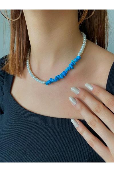 Beykan Necklace Pearl Turquoise Natural Stone