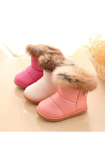 Butik PELUŞ TASARIM SICAK TUTAN SUNİ DERİ ÇOCUK BOT - PEMBE