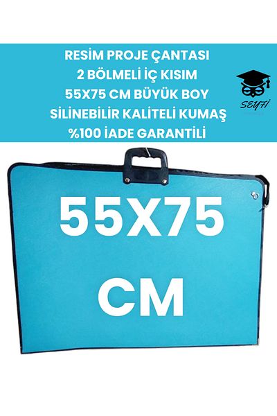 SEYFİKİRTASİYE 55X75 cm Picture Project Bag - 2 Compartments, Erasable Assorted 100% Refund Fabric