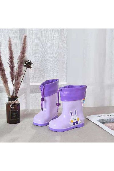 Butik Junisteps WATERPROOF RUBBER CUTE ANIMAL CHARACTER KIDS RAIN BOOTS - PURPLE