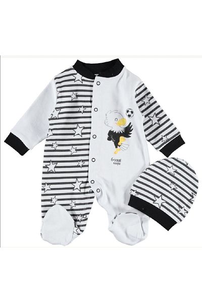 İLHANLAR Newborn Eagle Black White Fan Jumpsuit