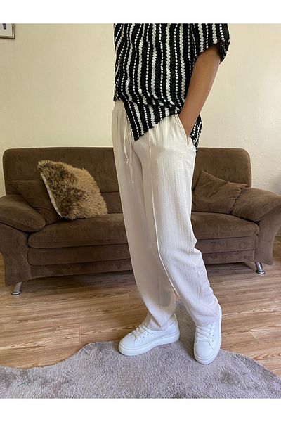 TUBA TOPTAŞ Eyebrow Linen Pants