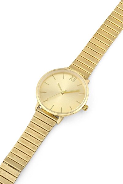ÇENÇEN Kadın Şık Yuvarlak Watch Gold Kol Saati