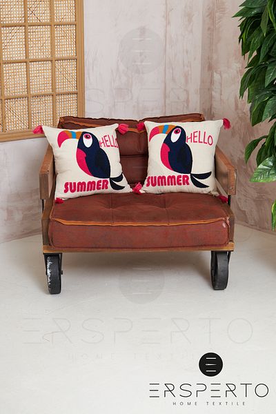 Ersperto Pernă decorativă cu ciucuri din in - 1 bucată 43x43cm