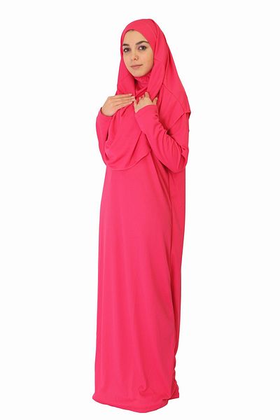 ZEHRANAZ NAMAZ ELBİSESİ Fuchsia Non-Zipped Prayer Dress