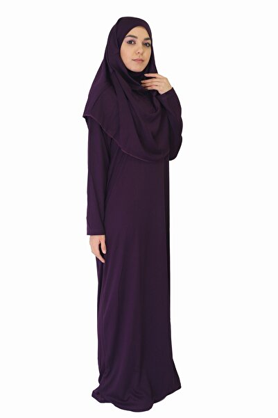 ZEHRANAZ NAMAZ ELBİSESİ Rochie de rugăciune violet închis fără fermoar