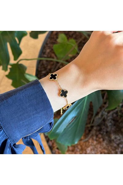 Aksesuar Clover Gold-black Bracelet