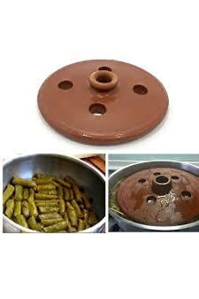 Genel Markalar Sırlı Toprak Kiremit Dolma Sarma Taşı Kapağı 18 Cm Kiremit Dolma Taşı Yaprak Sarma Taşı