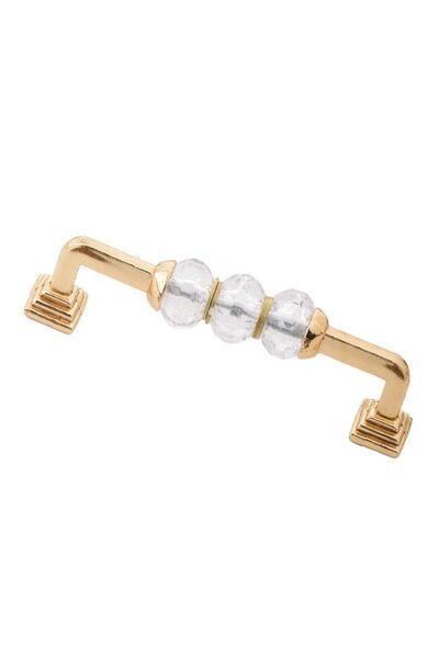 YAREN METAL Dolap Çekmece Kulpları Piramit Ayak Kristal Altın Boncuk Kulp(12,...