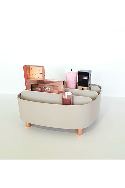 Panoramas Home 4 Compartment Mink Lux Makeup Cosmetic and Jewelry Organizer Organizer