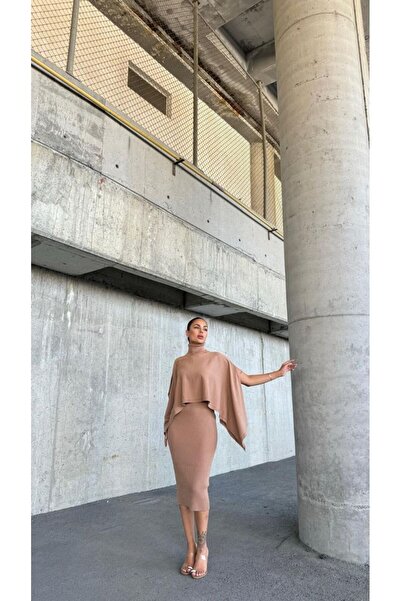 FRİYA فستان نسائي محبوك بالكامل من Fisherman Poncho