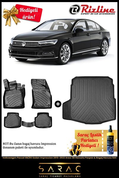 Rizline Volkswagen Passat B8/85 Sedan Impression 2015-2022 Arası 3D Havuz Pas...
