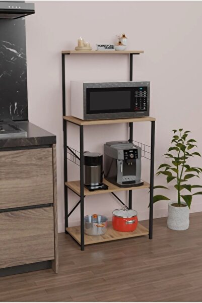 Zeliya Mutfak Dolabı Mikrodalga Fırın Rafı Malzeme Dolabı ve Düzenleyicisi