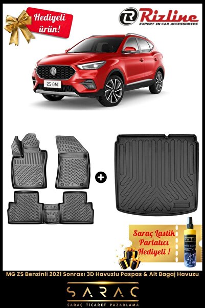 Rizline Mg Zs Benzinli 2021 Sonrası 3d Havuzlu Paspas & Alt Bagaj Havuzu Seti...